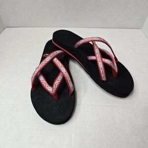 Teva Olowahu Isla Red Slip-on Sandals, Sz 8